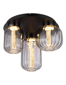Fluoro plafoniera metallo nero satinato LED IP20
