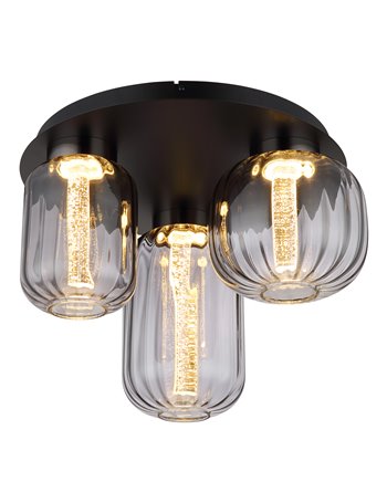 Fluoro plafoniera metallo nero satinato LED IP20