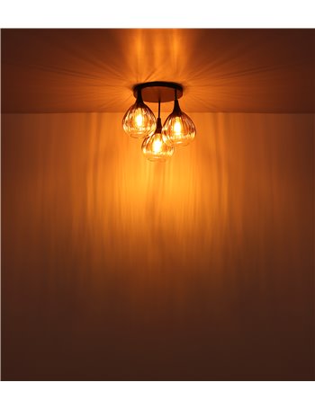 Fluoro plafoniera metallo nero satinato LED IP20