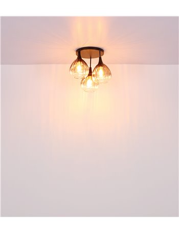 Fluoro plafoniera metallo nero satinato LED IP20