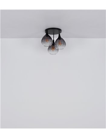 Fluoro plafoniera metallo nero satinato LED IP20