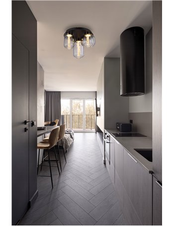 Fluoro plafoniera metallo nero satinato LED IP20