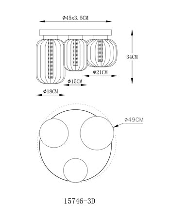Fluoro plafoniera metallo nero satinato LED IP20