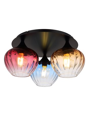 Sander plafoniera metallo nero satinato 3x E27 IP20