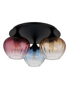 Sander plafoniera metallo nero satinato 3x E27 IP20 2