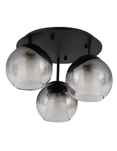 Barry plafoniera metallo nero satinato 3x E27 IP20 2