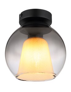 Barry plafoniera metallo nero satinato 1x E27 IP20