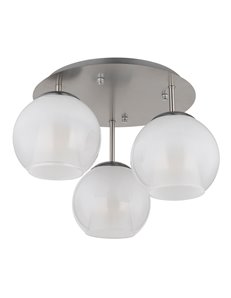 Barry plafoniera metallo nichel satinato 3x E27 IP20 2