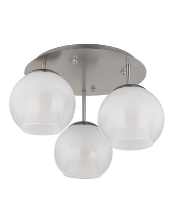 Barry plafoniera metallo nichel satinato 3x E27 IP20