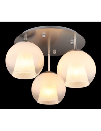 Barry plafoniera metallo nichel satinato 3x E27 IP20