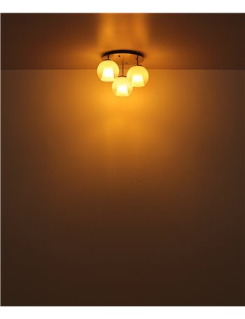 Barry plafoniera metallo nichel satinato 3x E27 IP20