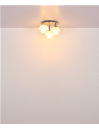 Barry plafoniera metallo nichel satinato 3x E27 IP20