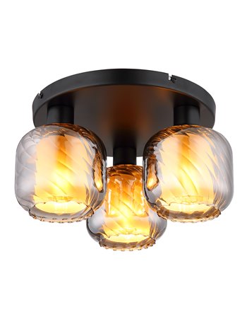 Xia plafoniera metallo nero satinato 3x E27 IP20