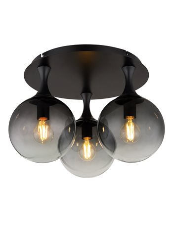 Dalton plafoniera metallo nero satinato 3x E27 LED IP20