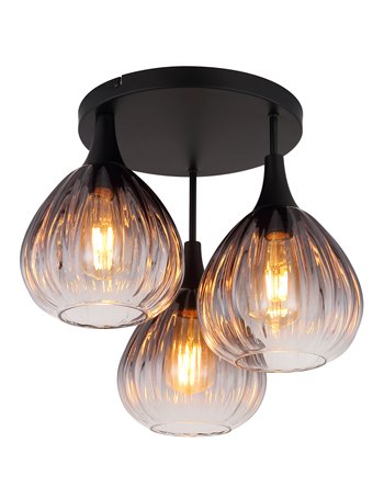 Olsen plafoniera metallo nero satinato 3x E27 IP20