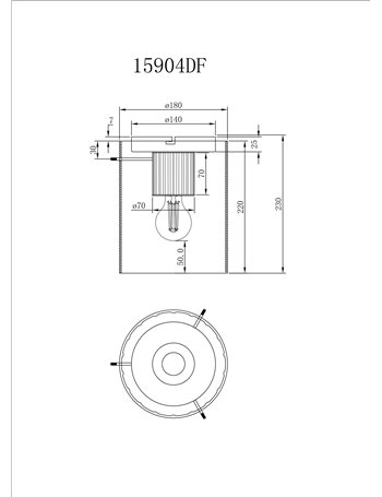 Tulivar plafoniera metallo grigio scuro 1x E27 IP20