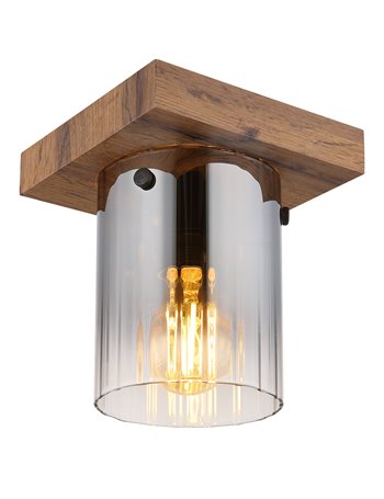 Underwood plafoniera MDF effetto legno scuro 1x E27 IP20