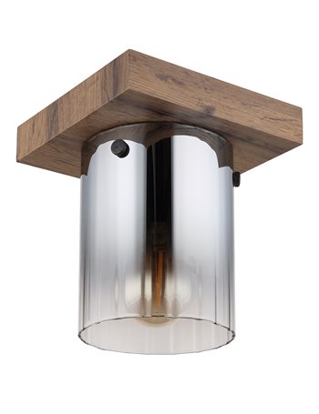 Underwood plafoniera MDF effetto legno scuro 1x E27 IP20