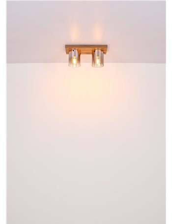 Underwood plafoniera MDF effetto legno scuro 1x E27 IP20