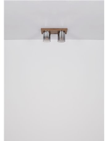 Underwood plafoniera MDF effetto legno scuro 1x E27 IP20