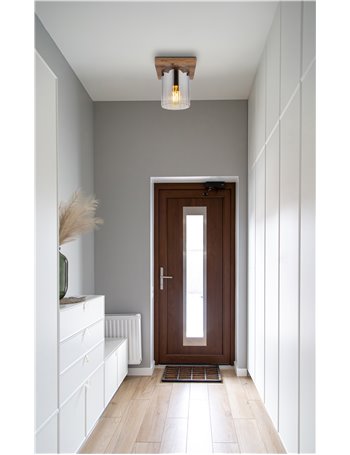 Underwood plafoniera MDF effetto legno scuro 1x E27 IP20