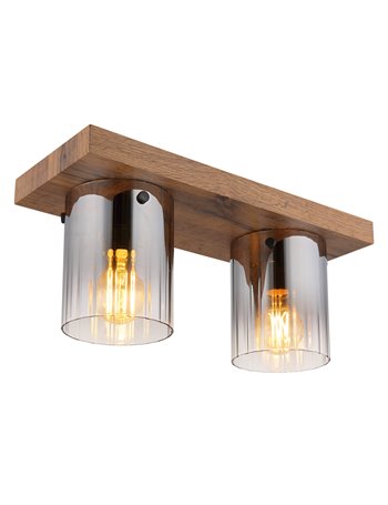 Underwood plafoniera MDF effetto legno scuro 2x E27 IP20