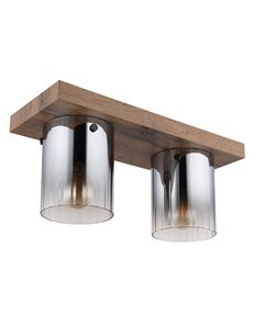 Underwood plafoniera MDF effetto legno scuro 2x E27 IP20 2