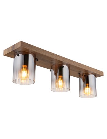 Underwood plafoniera MDF effetto legno scuro 3x E27 IP20