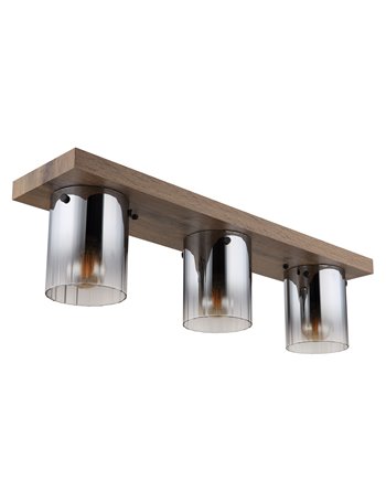 Underwood plafoniera MDF effetto legno scuro 3x E27 IP20