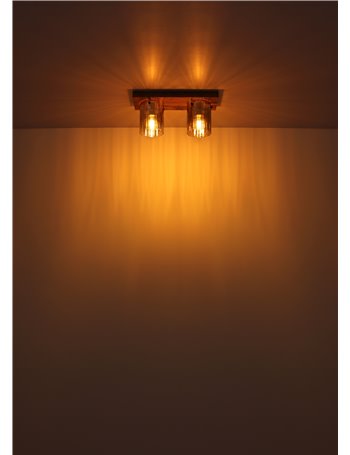 Underwood plafoniera MDF effetto legno scuro 3x E27 IP20