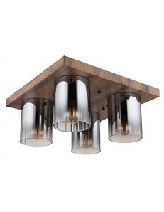 Underwood plafoniera MDF effetto legno scuro 4x E27 IP20 2