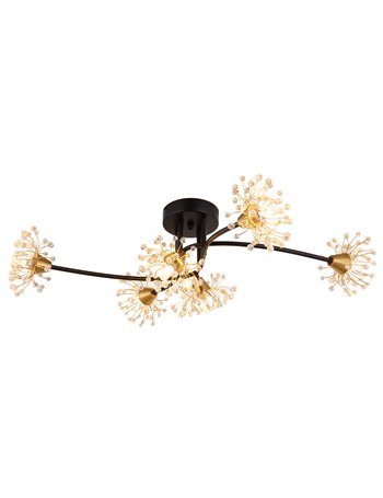Fiore plafoniera metallo nero satinato 6x G9 LED IP20