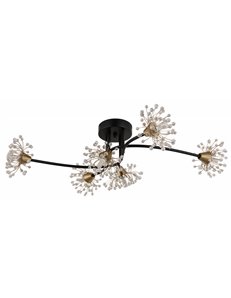 Fiore plafoniera metallo nero satinato 6x G9 LED IP20 2
