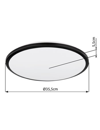 Xander plafoniera plastica nero satinato LED IP20 Xander plafoniera plastica nero satinato LED IP20