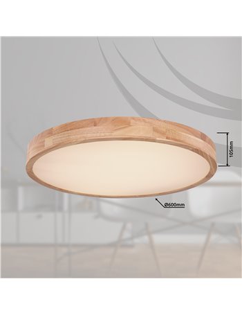 Rainer plafoniera metallo effetto legno LED IP20 Rainer plafoniera metallo effetto legno LED IP20