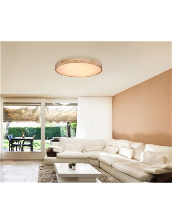 Rainer plafoniera metallo effetto legno LED IP20 Rainer plafoniera metallo effetto legno LED IP20