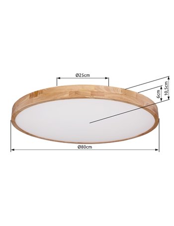 Rainer plafoniera metallo effetto legno LED IP20 Rainer plafoniera metallo effetto legno LED IP20