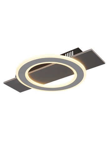 Jayden plafoniera plastica antracite spazzolato LED IP20