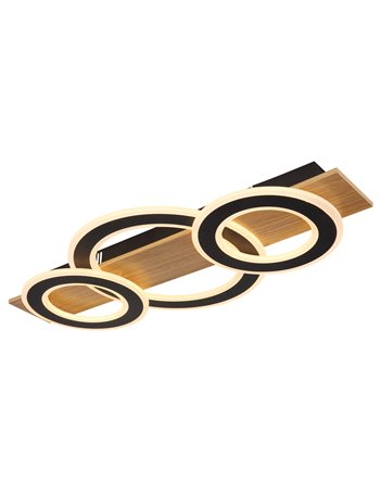 Jayden plafoniera plastica effetto legno scuro LED IP20