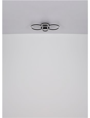 Loretta plafoniera metallo nero satinato LED IP20