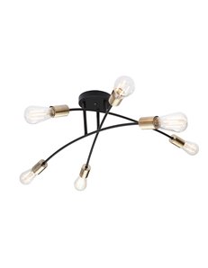 Sarini plafoniera metallo nero 6x E27 IP20