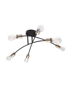 Sarini plafoniera metallo nero 6x E27 IP20 2