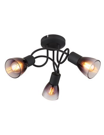 Satella plafoniera metallo nero satinato 3x E14 IP20