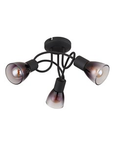 Satella plafoniera metallo nero satinato 3x E14 IP20 2