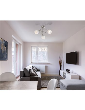 Elliott plafoniera metallo nichel satinato 3x E14 IP20 Elliott plafoniera metallo nichel satinato 3x E14 IP20