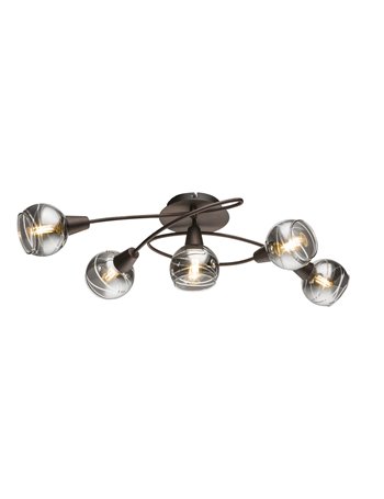 Isla plafoniera metallo color bronzo 5x LED E14 IP20