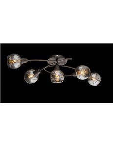 Isla plafoniera metallo color bronzo 5x LED E14 IP20 2