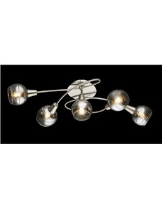 Roman plafoniera metallo nichel satinato 5x LED E14 IP20 2
