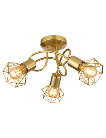 Xara i plafoniera metallo color oro 3x E14 IP20