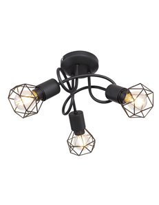 Xara i plafoniera metallo nero 3x E14 IP20